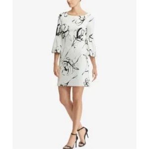 ✨NEW✨ Lauren Ralph Lauren Floral-Print Bell-Sleeve Crepe Dress (Size 8)